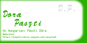 dora paszti business card